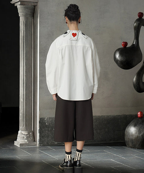 Playing Card Collar Stitch Blouse