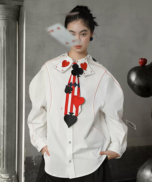 Playing Card Collar Stitch Blouse