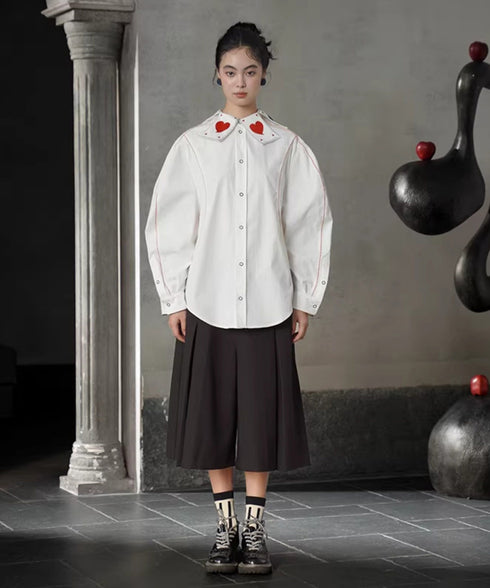 Playing Card Collar Stitch Blouse