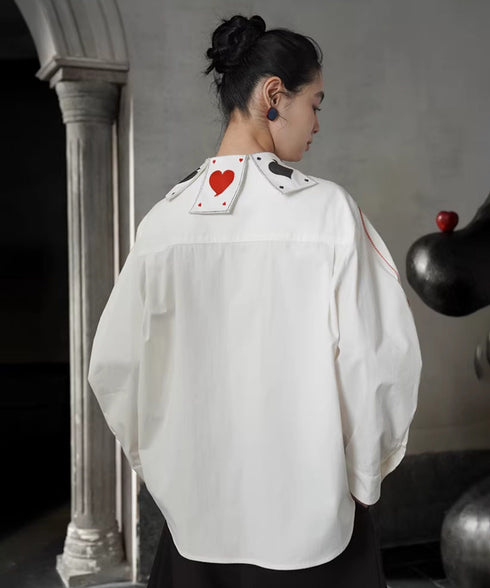 Playing Card Collar Stitch Blouse