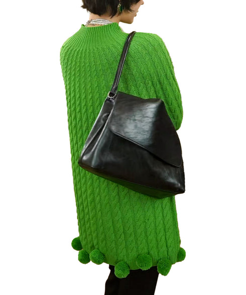 Cable Pom Hem Knit Sweater