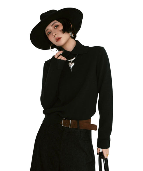 High Collar Slim Knit Top