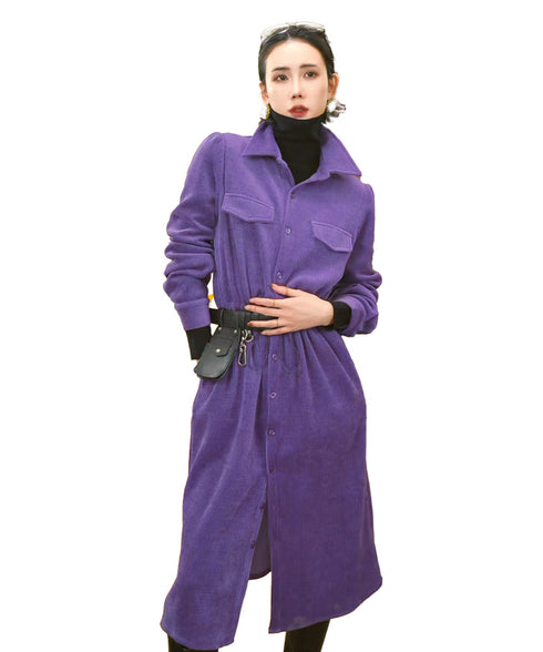 Corduroy Utility Belted Dress