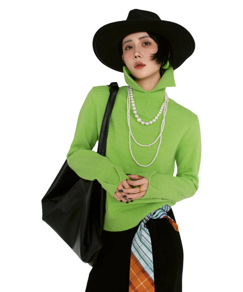 High Collar Slim Knit Top