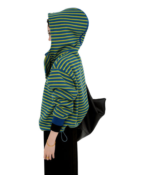 Striped Hood Drape Top