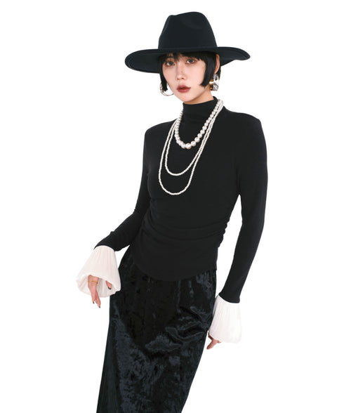 Bell Cuff High Neck Top