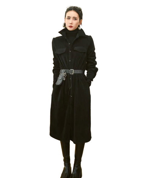 Corduroy Utility Belted Dress