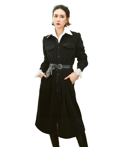 Corduroy Utility Belted Dress