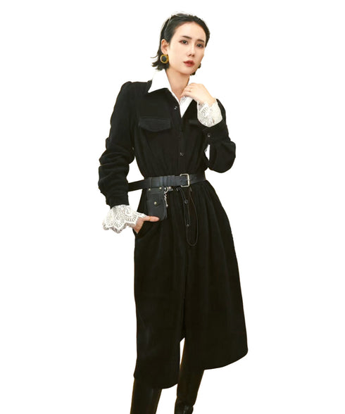 Corduroy Utility Belted Dress