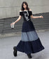 Check Layer Tier Skirt
