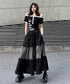 Check Layer Tier Skirt