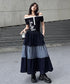 Check Layer Tier Skirt