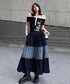 Check Layer Tier Skirt