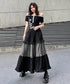 Check Layer Tier Skirt