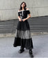 Check Layer Tier Skirt