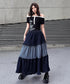 Check Layer Tier Skirt