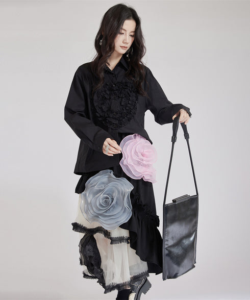 Big Flower See-Through Skirt