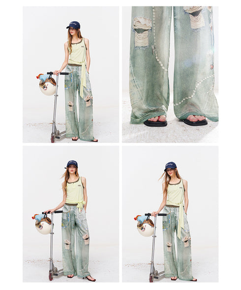 Charm Collage Wide Pants