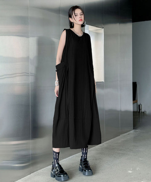 Simple Solid Sleeveless Dress