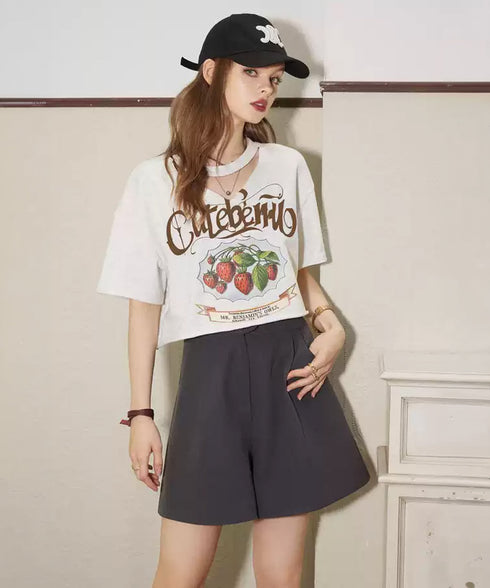 Berry Loop Cutout Top