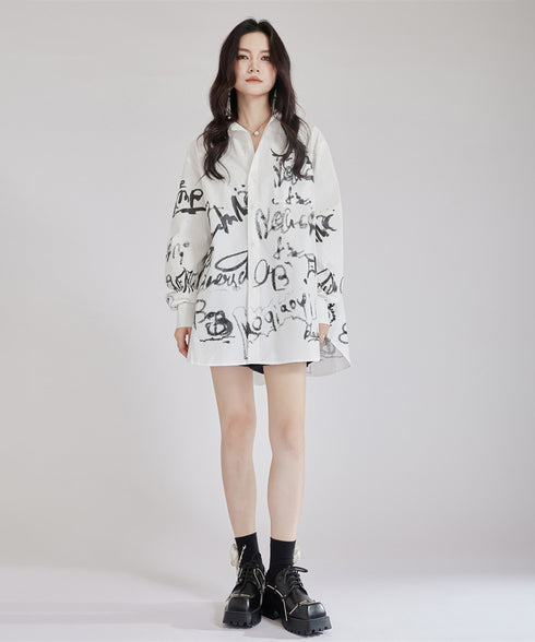 Graffiti Print Blouse