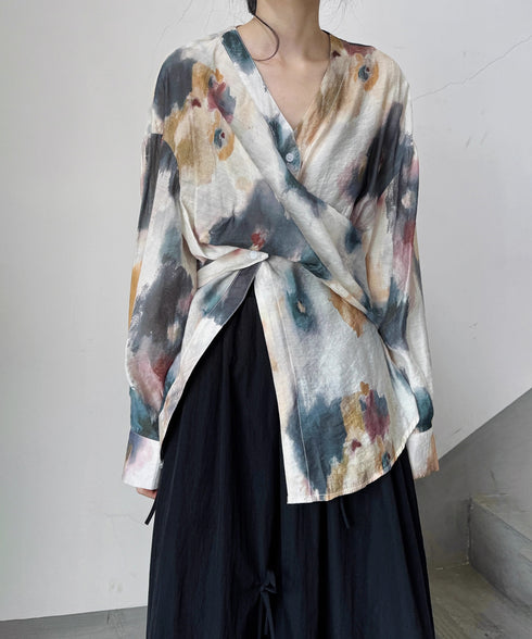 Inkflow Draped Blouse