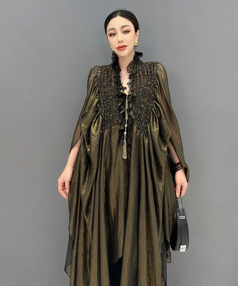 Shimmer Layered Cape Top