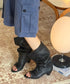 Ruched Open Toe Boots