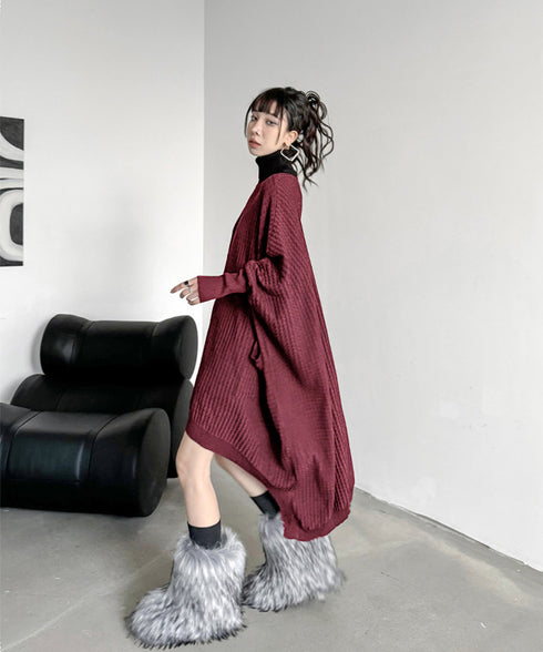 Two-tone Turtleneck Dress