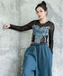 Denim Switch See-Through Top