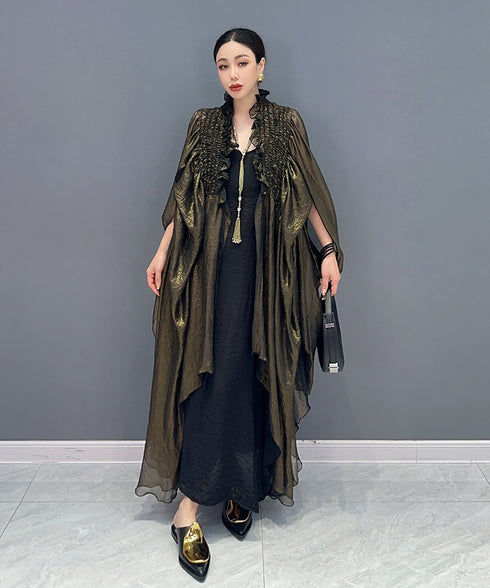 Shimmer Layered Cape Top