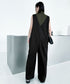 Contrast Collar Jumpsuit