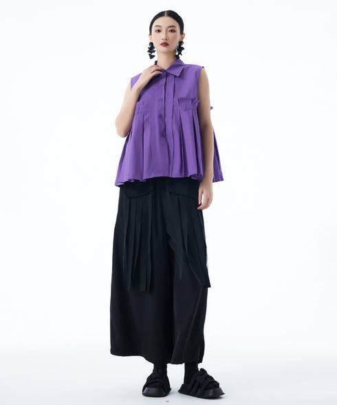 Beltline Pleat Blouse