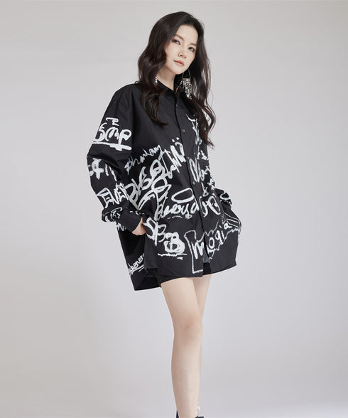 Graffiti Print Blouse