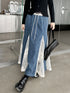 Cross Border Lace Denim Skirt