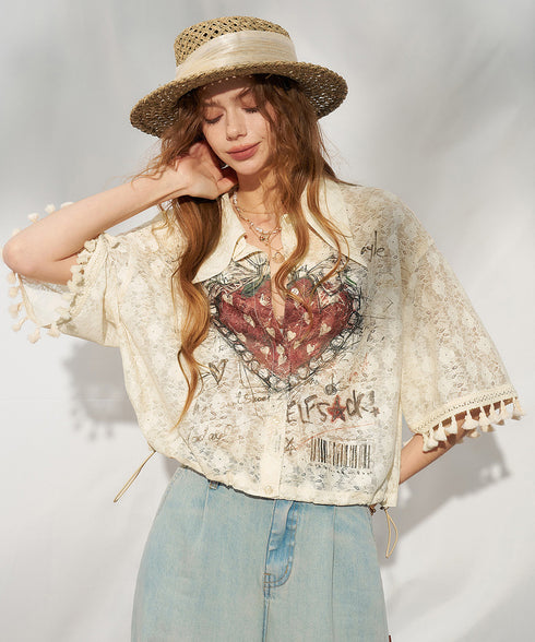 Heart Sketch Blouse
