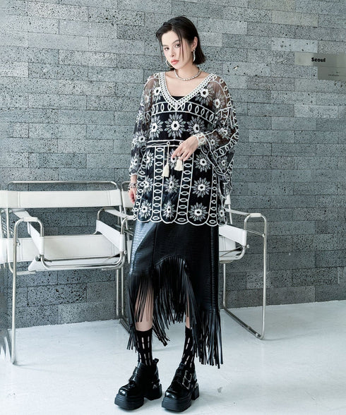 Sheer Bloom Embroidery Top