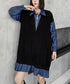 Knit Switch Denim Dress