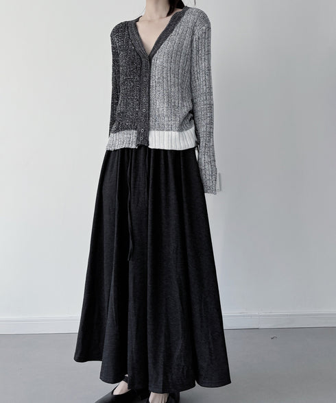 Layered Monochrome Cardigan