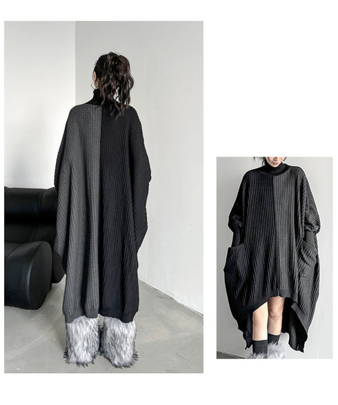 Two-tone Turtleneck Dress