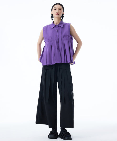 Beltline Pleat Blouse