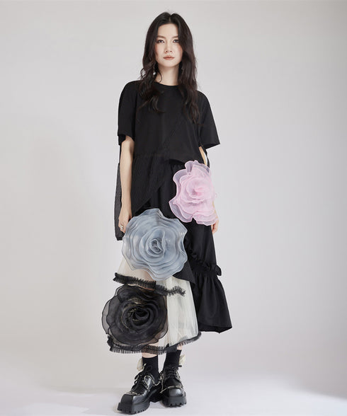 Big Flower See-Through Skirt