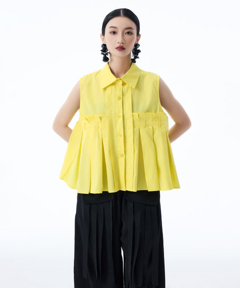 Beltline Pleat Blouse