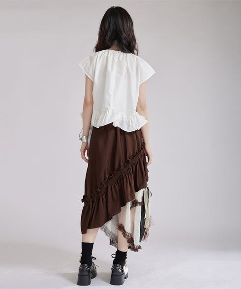 Big Flower See-Through Skirt