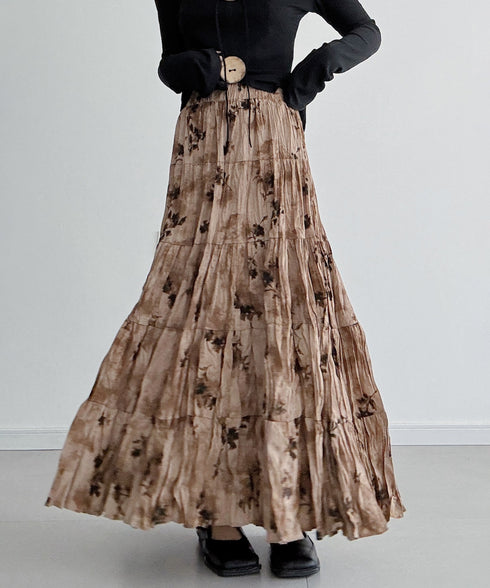 Distressed Botanical Skirt