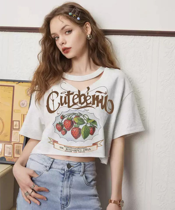 Berry Loop Cutout Top