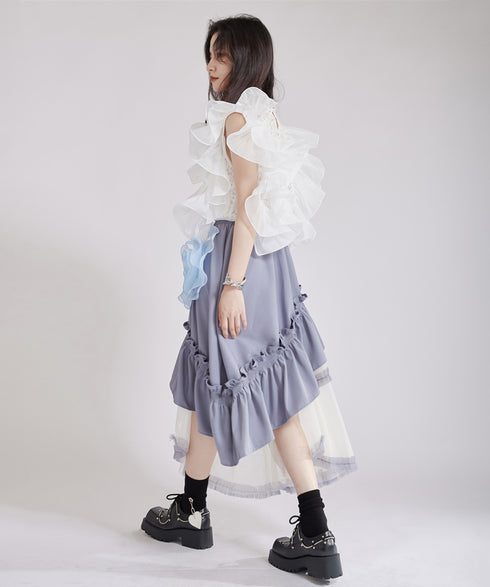 Big Flower See-Through Skirt