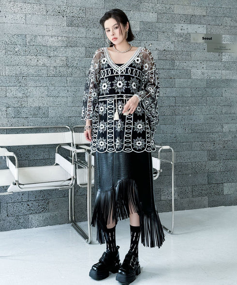 Sheer Bloom Embroidery Top