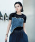 Denim Corset Mesh T-Shirts