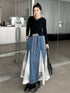 Cross Border Lace Denim Skirt
